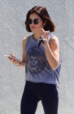 LUCY HALE Out for Iced Coffees in Studio City 07/20/2018