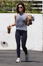 LUCY HALE Out for Iced Coffees in Studio City 07/20/2018