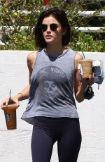 LUCY HALE Out for Iced Coffees in Studio City 07/20/2018