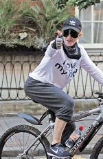 MADONNA Out on Her Bike in London 07/11/2018