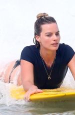 MARGOT ROBBIE in Bikini Bottom Surfing in Costa Rica 07/20/2018