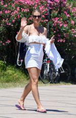 MICHELLE HUNZIKER in a Skirt Out in Milano Marittima 07/07/2018