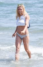 MICHELLE HUNZIKER in Bikini Bottom at a Beach in Milano Marittima 07/08/2018