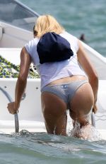 MICHELLE HUNZIKER in Bikini Bottom at a Beach in Milano Marittima 07/08/2018