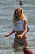MICHELLE HUNZIKER in Bikini Bottom at a Beach in Milano Marittima 07/08/2018