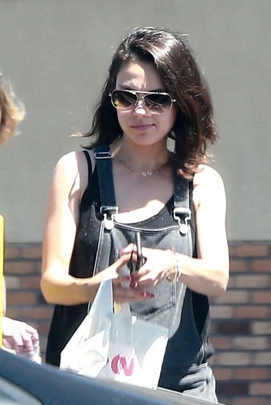 MILA KUNIS in Overalls Out Shopping in Los Angeles 07/05/2018