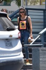 MILA KUNIS Leaves a Nail Salon in Los Angeles 07/25/2018