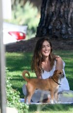 MINKA KELLY with Her Dog at a Park in Beverly Hills 07/17/2018