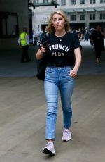 MOLLIE KING in Jeans Leaves BBC Radio in London 07/10/2018