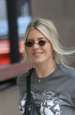MOLLIE KING in Orange Denim Skirt Out in London 07/06/2018