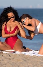 NATALIE HALCRO and OLIVIA PIERSON in Bikinis at a Beach in Malibu 07/03/2018