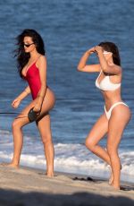 NATALIE HALCRO and OLIVIA PIERSON in Bikinis at a Beach in Malibu 07/03/2018