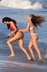 NATALIE HALCRO and OLIVIA PIERSON in Bikinis at a Beach in Malibu 07/03/2018