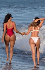 NATALIE HALCRO and OLIVIA PIERSON in Bikinis at a Beach in Malibu 07/03/2018