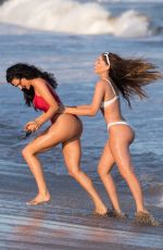 NATALIE HALCRO and OLIVIA PIERSON in Bikinis at a Beach in Malibu 07/03/2018