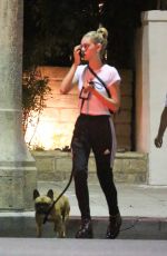 NICOLA PELTZ Out with Her Dog in Beverly Hills 07/26/2018