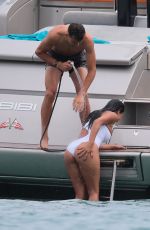 NICOLE SCHERZINGER in Bikini and Grigor Dimitrov at a Boat in Saint Tropez 07/22/2018