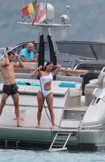 NICOLE SCHERZINGER in Bikini and Grigor Dimitrov at a Boat in Saint Tropez 07/22/2018