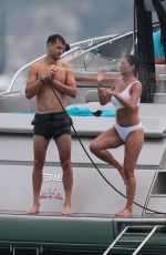 NICOLE SCHERZINGER in Bikini and Grigor Dimitrov at a Boat in Saint Tropez 07/22/2018