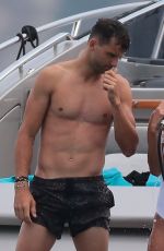 NICOLE SCHERZINGER in Bikini and Grigor Dimitrov at a Boat in Saint Tropez 07/22/2018