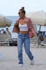 NINA AGDAL in Jeand on the Beach in Miami 07/12/2018