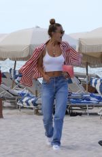 NINA AGDAL in Jeand on the Beach in Miami 07/12/2018