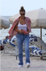 NINA AGDAL in Jeand on the Beach in Miami 07/12/2018