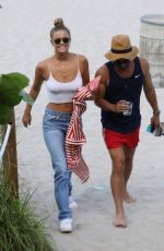 NINA AGDAL in Jeand on the Beach in Miami 07/12/2018