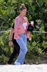 NINA AGDAL in Jeand on the Beach in Miami 07/12/2018