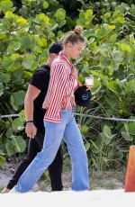 NINA AGDAL in Jeand on the Beach in Miami 07/12/2018