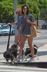 NINA DOBREV Out with Her Dog in Los Angeles 07/01/2018