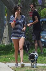 NINA DOBREV Out with Her Dog in Los Angeles 07/01/2018