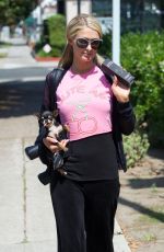 PARIS HILTON Out with Her Dog in Los Angeles 06/30/2018