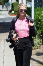 PARIS HILTON Out with Her Dog in Los Angeles 06/30/2018