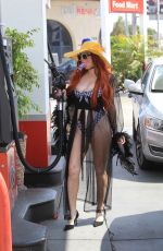 PHOEBE PRICE at a Gas Station in Beverly Hills 07/07/2018