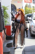 PHOEBE PRICE at a Gas Station in Beverly Hills 07/07/2018
