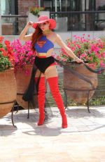 PHOEBE PRICE in Superwoman Costume Out in Beverly Hills 07/16/2018