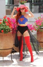 PHOEBE PRICE in Superwoman Costume Out in Beverly Hills 07/16/2018