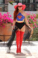 PHOEBE PRICE in Superwoman Costume Out in Beverly Hills 07/16/2018