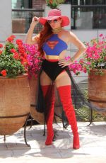 PHOEBE PRICE in Superwoman Costume Out in Beverly Hills 07/16/2018