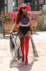PHOEBE PRICE in Superwoman Costume Out in Beverly Hills 07/16/2018