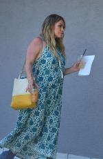 Pregnant HILARY DIFF Leaves Alfreds Cafe in Studio City 07/13/2018