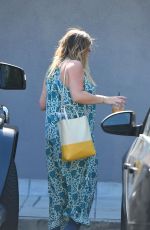 Pregnant HILARY DIFF Leaves Alfreds Cafe in Studio City 07/13/2018