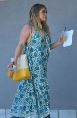 Pregnant HILARY DIFF Leaves Alfreds Cafe in Studio City 07/13/2018