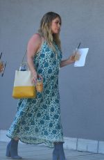 Pregnant HILARY DIFF Leaves Alfreds Cafe in Studio City 07/13/2018