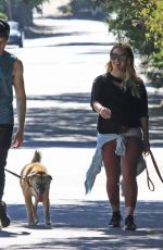 Pregnant HILARY DUFF and Matthew Koma Out with Their Dog in Los Angeles 07/16/2018