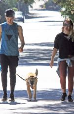 Pregnant HILARY DUFF and Matthew Koma Out with Their Dog in Los Angeles 07/16/2018