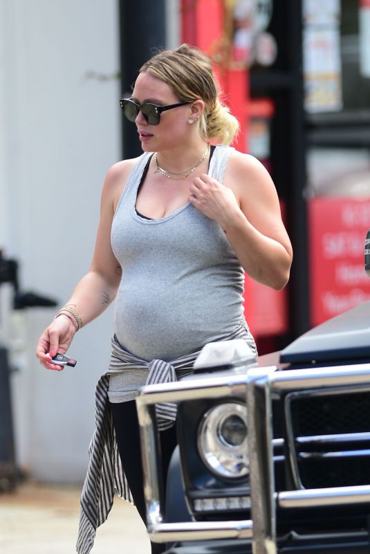 Pregnant HILARY DUFF Leaves a Gym in Los Angeles 07/07/2018