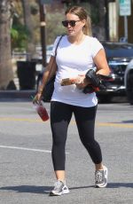 Pregnant HILARY DUFF Leaves Cycle House in Studio City 07/27/2018