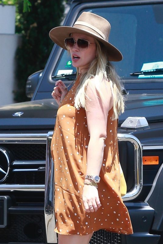 Pregnant HILARY DUFF Out for Lunch in Beverly Hills 07/19/2018